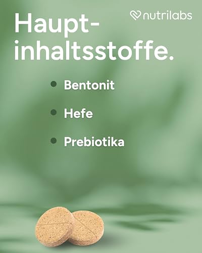NutriLabs ESTIFOR Kautabletten für Hunde 10 Stück - Mit Bentonit, Kamille & Natriumkarbonat - Unterstützt Verdauung & Darmflora - bei akutem Durchfall - Nahrungsergänzung für Hunde.