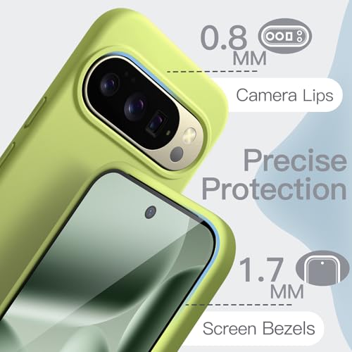 Image of JETech Liquid Silicone Cover Case for Google Pixel 10 /10 Pro 2025, Silky Soft Touch Full-Body Protection, Anti-Scratch Shockproof Phone Cover with Microfiber Lining (Lemongrass)