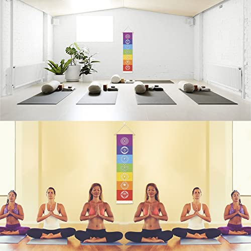 Mandala yoga poster 7 chakras en toile pour coin méditation - 8
