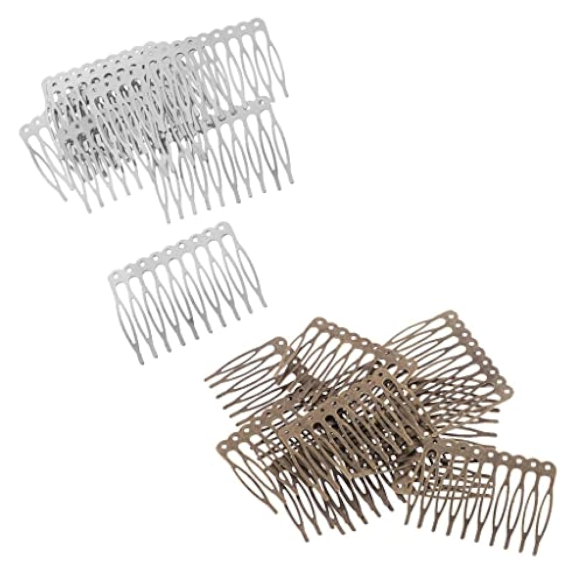 20 Pieces Blank Metal Hair Combs for DIY