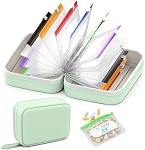 A8 Pill Pouch Set étanche, grand organisateur hebdomadaire de pilules avec 14 Pochettes de médecine, Organisateur de médecine de voyage réutilisable, Entreposage de pilules zippées pour huiles de poisson, Vitamines(vert)