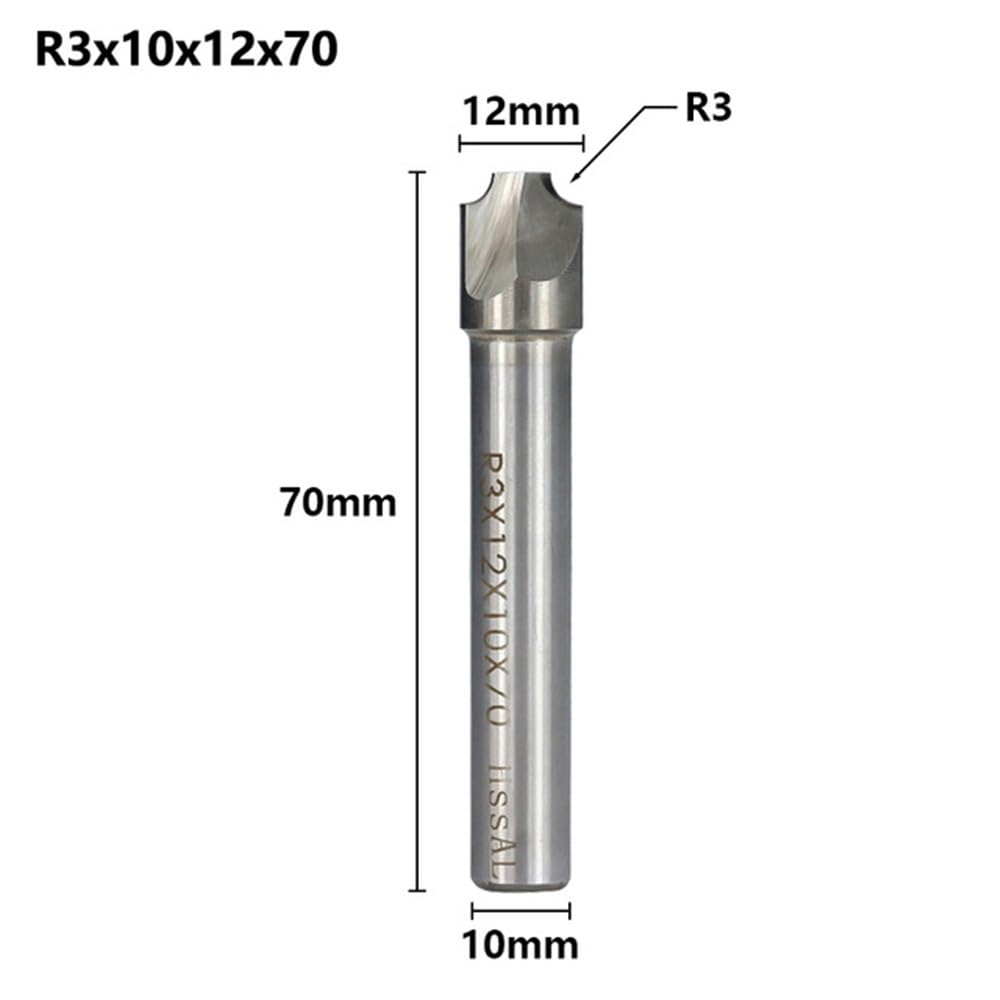 1 pieza de fresa extremo redondeado esquinas R1.0-R12 HSS, radio, broca enrutador CNC, chaflán carburo(R3.0)