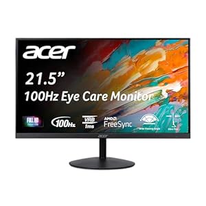 Acer SB222Q EBI 21.5″ Full HD (1920 x 1080) Widescreen Frameless IPS Monitor|AMD FreeSync | 1ms (VRB) | 100Hz Refresh | 1 x HDMI & 1 x VGA | HDMI Cable Incl.