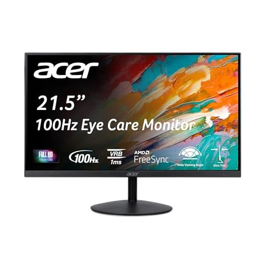 Acer SB222Q EBI 21.5" FHD 1920 x 1080 IPS Zero-Frame IPS Gaming Office Monitor | AMD FreeSync Technology | Ultra-Thin Stylish Design | Up to 100Hz | 1ms VRB | Low Blue Light | Tilt | HDMI & VGA Ports