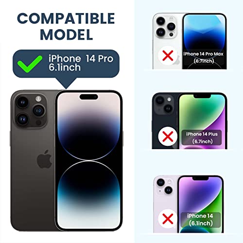 Goton For Iphone 14 Pro Case With Screen Protector - Slide Camera Cover Phone Case With Ring Stand, Heavy Duty Military Grade Shockproof Rugged Bumper For Iphone 14 Pro Accessories Black #TOP1