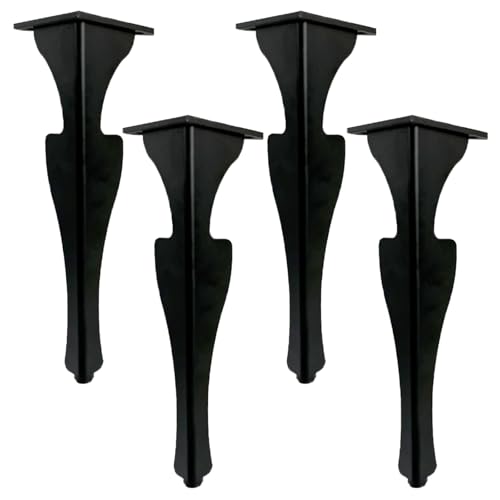 Patas de mesa ajustables negras 3360 de aleación de aluminio para sofá, 4 piezas desmontables, accesorios de repuesto de 23 cm de altura para elevación de muebles