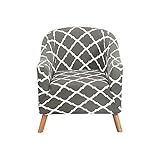 Purejoy Club Tub Chair Slipcover,Stretch Spandex Removable Geometric Pattern Armchair Covers,Sofa...