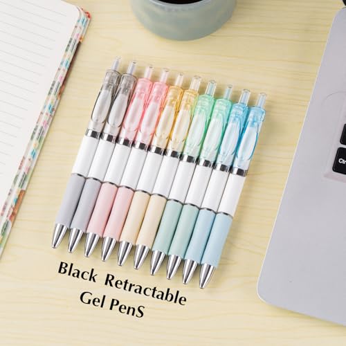 10 bolígrafos retráctiles de tinta gel negra 0.5 mm miniatura 3
