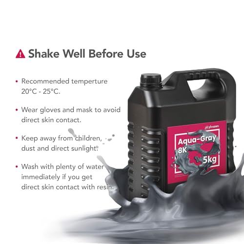 Resina 3D Phrozen Aqua-Gray 8K UV 405 nm | Alta Resolución - Gris (5kg) - Fernando Cortés