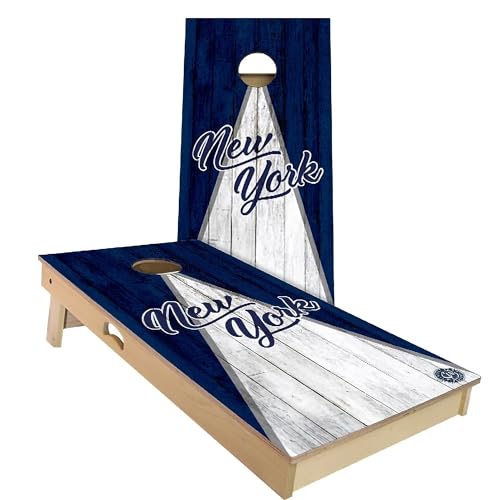 New York Triangle City Themed #2 Baseball Cornhole Board Set - Backyard (24