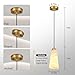 Natural Alabaster Pendant Lights For Kitchen Island, H-11in Pendant Light Fixtures, Marble Conical Shade Copper, Light Pendant for Bedroom Bathroom Dining Room Living Room (E12 Bulbs INCL) Gold