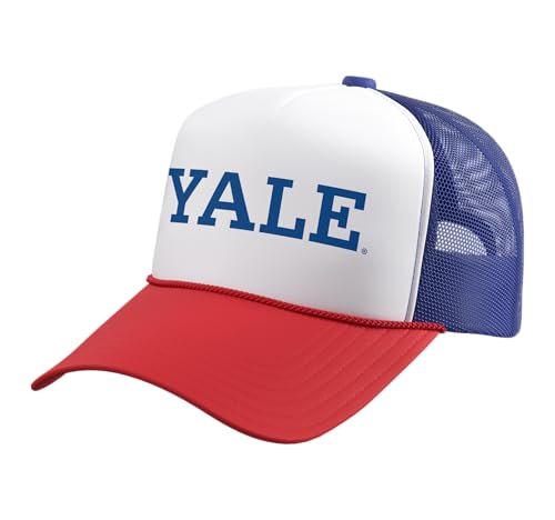 Yale Bulldogs | Official University NCAA Merch | YALE019 Trucker Hat with Adjustable Mesh Back, Red/White/Royal Blue
