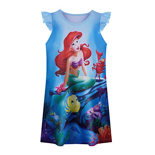 Girls Mermaid Princess Dress Baby Toddler Summer Cartoon Casual Short Sleeve