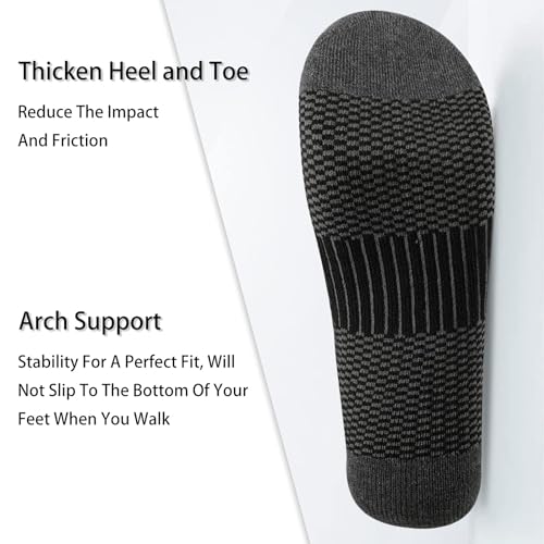 COOVAN 10 Pack Mens Ankle Low Cut Socks Athletic Cushion Casual Socks3