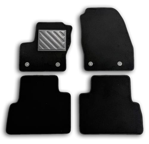Tapis Ford C-Max II 2013-2015 Restyling, antidérapant, Talonnette en Caoutchouc renforcé, Boutons de Fixation Ronds Noir