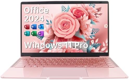 （16:30時点） ESBOOKノートパソコン 【Windows 11 Pro&MS Office 2024搭載】14インチIPS液晶/1920×1080FHDディスプレイ カメラ付き/薄型PCノート高性能CPU/初期設定不要/8Gメモリ/無線LAN/大容量SSD/8時間連続使用/初心者向け・パソコンノート/日本語キーボードフィルム付き/ワイヤレスマウス付き(512G SSD, ローズゴールド)