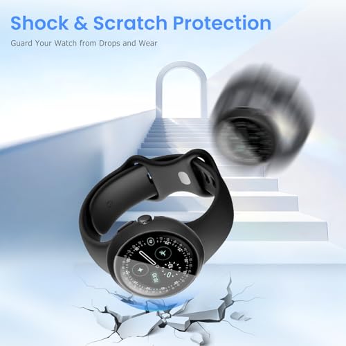 Coque Pixel Watch 4 45 mm anti-choc protège l'écran PC rigide