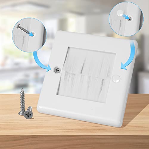 ChengFu in Wall Cable Management Kit - TV Cord Hider for Wall Mounted TV, Includes 6ft TV Cable Extension and 2 Pack Cable Management Kit Hides TV Wires Behind The Wall - White (2 Pack)