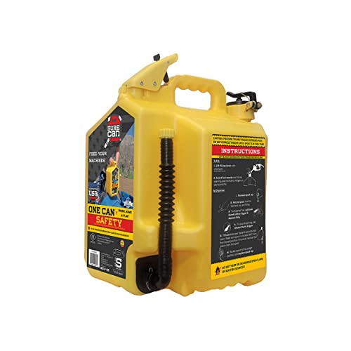 SureCan 5 Gallon Type-II Safety Diesel Container is the One Can for Work, Home, and Play, has a Flexible Rotating Spout, Self-Venting, Safety Fill Cap, Total Flow Control, Spill-Free, 5-Gallon Diesel Can, Easy to Use, 3-Year Warranty, Yellow #1