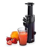 DASH DCSJ255 Deluxe Compact Power Slow Masticating Extractor Easy to Clean Cold Press Juicer with Brush, Pulp Measuring Cup, Frozen Attachment and Juice Recipe Guide, Black (Renewed)
