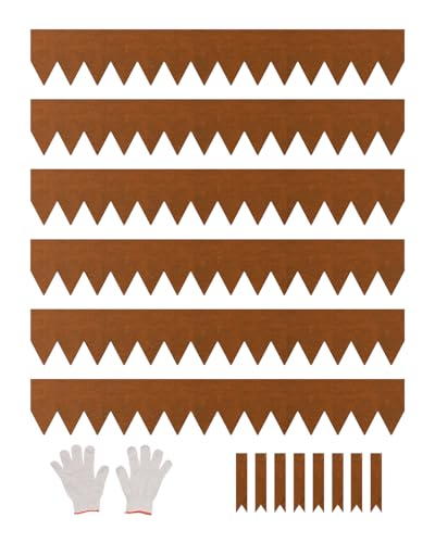 VEVOR Bordatura in Acciaio Metallo Antiruggine per Giardino, Bordatura Pieghevole per Prato Resistente, Facile Installare, Divisorio Aiuole Vialetto, Ruggine 6 Pezzi 1016 x 152,4 x 1,5 mm