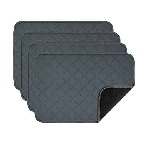 Image of RIOUSSI Washable Pee Pads for Dogs, Reusable, Absorbent, Leakproof, Non Slip Pet Puppy Pads for Potty Training. Dark Gray, 18x24 Inch(4pack)