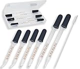 Atdcoek Lot de 6 pipettes compte-gouttes en verre avec pinceau – Embouts courbés et dro...