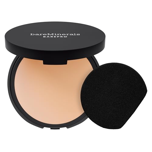 bareMinerals Barepro 24HR Skin-Perfecting Powder Foundation, Matte Pressed Powder Foundation Full Coverage with Plant-Based Squalene, Oil Control, Vegan - Fair 15 Neutral