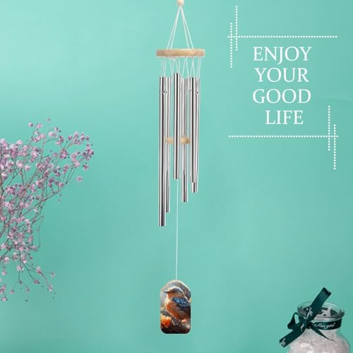 Grand carillon éolien commémoratif fleur oiseau pour deuil extérieur - 7