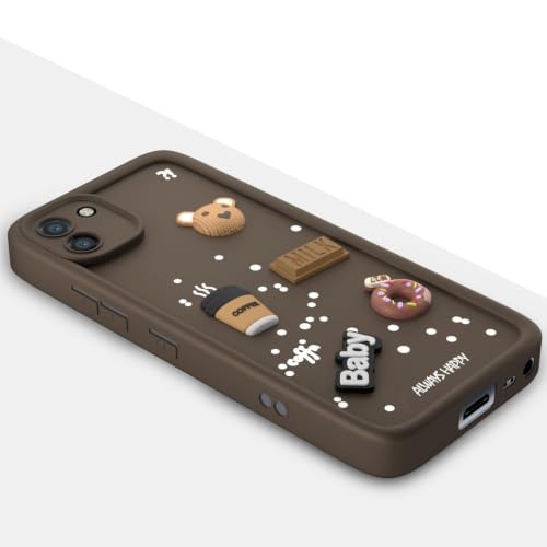 Image of Bintage Back Cover Compatible ForRealme C11 Old (2020) | Cute 3D Taddy Ball Bear Milk Cake Coffee Silicon Case Full Body & Camera Protection - Brown