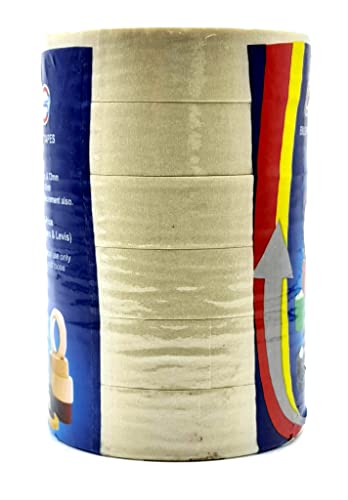 Image of Euro Paper Masking Tape | 1 Inch X 20 Meters | Color white | Pack Of 6, Painter's Tape, Furniture Tape