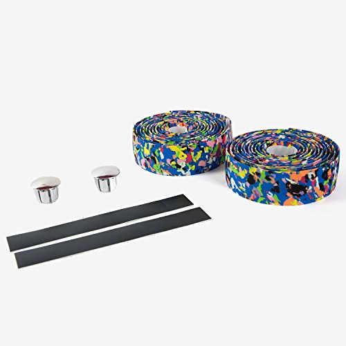 VINQLIQ Super Vex Gel Road Bike Bicycle Handlebar Grip Wraps Bar Tapes with Bar Plugs and Finishing Tapes for Touring, Cycling and Road Racing (Multi-Color)