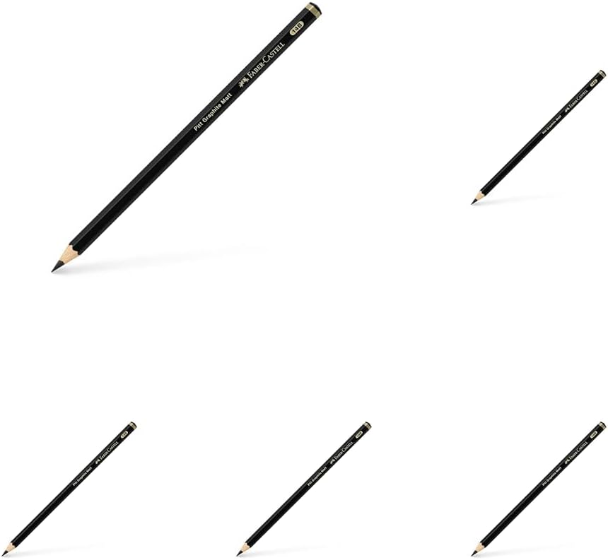 Faber-Castell Pitt Matt Dereceli Kurşun Kalem, 14B, Ultra Mat, Parlama Yapmaz, Siyah Beyaz Çizimler İçin, Teknik Çizim ve Eskiz İçin Dayanıklı Uç 5li paket