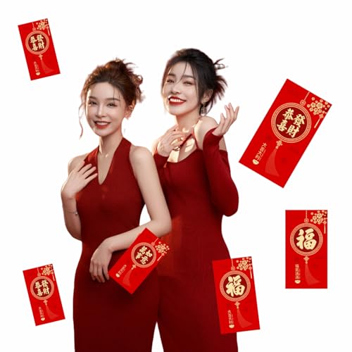 Lunar New Year rote Umschläge (chinesisches Neujahrs-Hongbao), 30 Stück, traditionelle Glücks-Geldpakete, 17 x 9 cm, festliches Geschenk für Familienfeiern