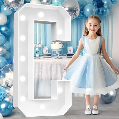 Ledido Easy-Assemble 4FT Cool White Marquee Light Up Letter C