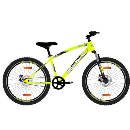 Image of Urban Terrain Bolt Pro Cycle /Bicycle MTB 27.5T Single Speed with Front Suspension & Dual Disc Brake Bicycle for Men /Boys Mountain Bike | Ideal for 15+ Years,Unisex, Frame Size :17.5 inch (Yellow)