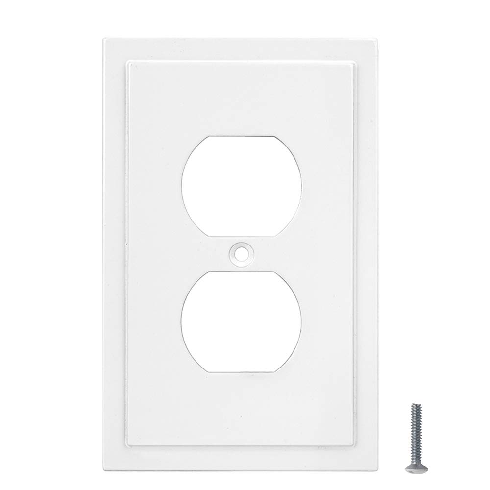 Modern White Wall Plates - Decorative Switch & Outlet Covers -7