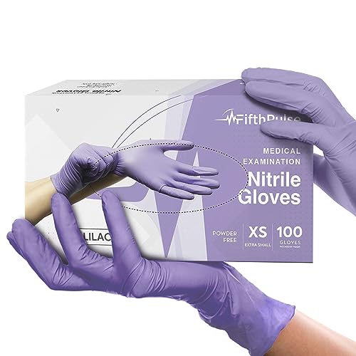 Lilac Nitrile Disposable Gloves - 100 Count - 3 Mil Nitrile Gloves X Small - Powder And Latex Free Rubber Gloves - Surgical Medical Exam Gloves - Food Safe Cooking Gloves #TOP11