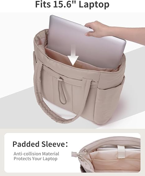 Image of Large Tote Bag for Women | Multi-Pocket Travel Shoulder Bag with Tumbler Pocket | Work, Office, College, Travel & Daily Use Handbag