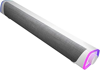 HOMSFOU Barra De Sonido Estéreo Cable para Computadora, Altavoz Dos Bocinas para Hogar y Oficina, Color Blanco, Diseño Compacto, Compatible Pc y Portátil