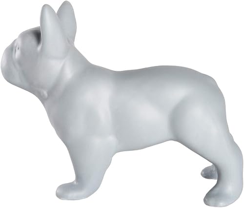 Miniatura 4 de Estatua de bulldog francés, estatua de perro de cerámica de pie gris oscuro mate, escultura decorativa para jardín o decoración del hogar, estatua