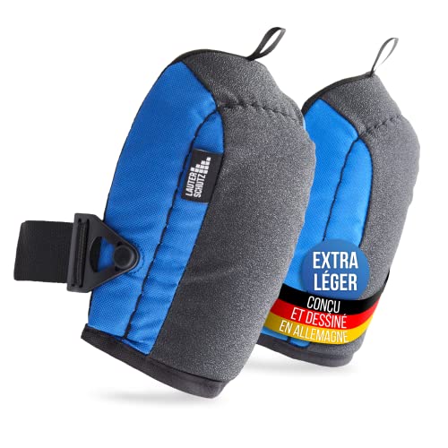 LauterSchutz® LÉGER Genouillère pour un travail confortable sur les genoux - ménage, rénovation, jardin - avec revêtement antidérapant et fermeture réglable en taille