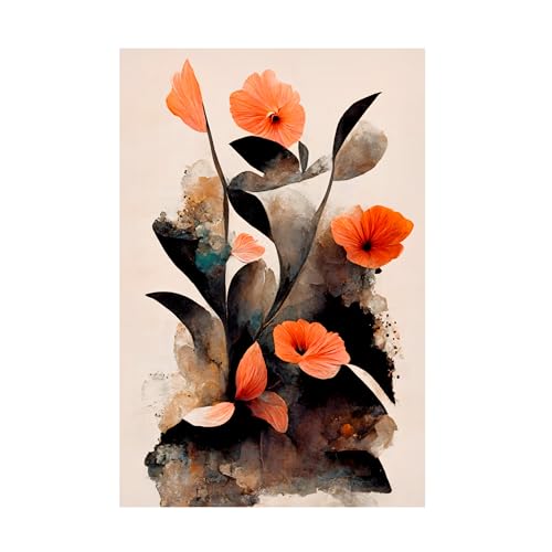 Wrapped Canvas Wall Art - Treechild 'Coral Flowers' Wall Art for Living Room, Bedroom, or Office Décor - 12 x 19 Inches - 12x19 by Trademark Fine Art - Used condition - Image 2