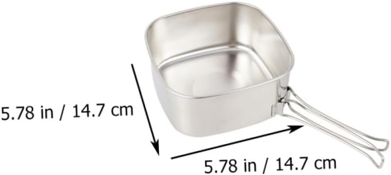 1set Stainless Steel Camping Cookware Set Lightweight Outdoor Cooking Gear for Backpacking Includes Pot Frying Pan Plates and Cups for Picnics and Camping Trips