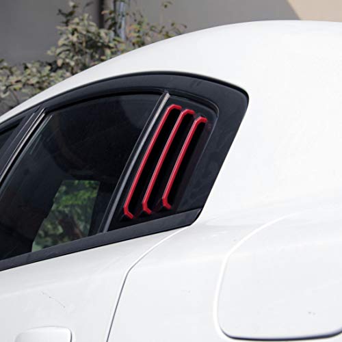Image of Side Window Louvers Air Vent Scoop Shades Cover Blinds ABS for Dodge Charger 2011-2021 (Red line)