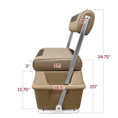 Wise DLX156-1900 DLX Pontoon Series 70 Quart Swingback Cooler Seat - Neutral/Meteor