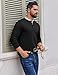 Ekouaer Mens Henley Long Sleeve Shirts Waffle T-Shirt Lightweight Thermal Undershirts Black XL