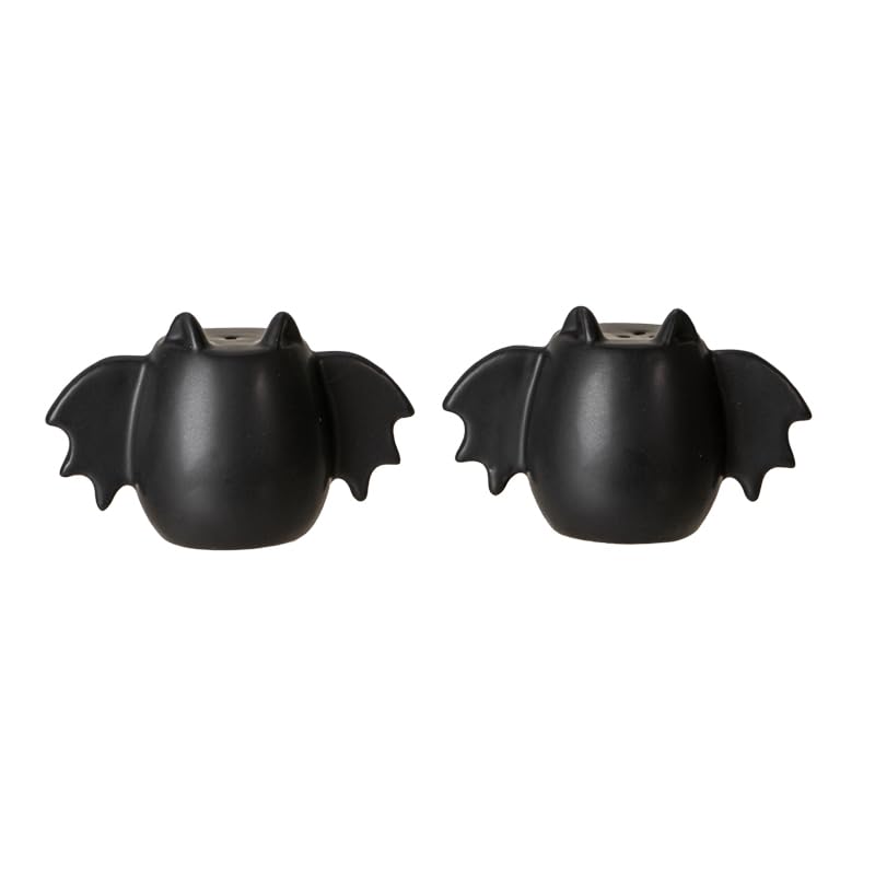 Salière poivrière céramique chauve-souris design gothique et condiment de cuisine