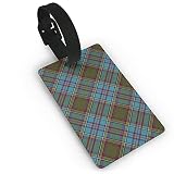 Étiquettes à Bagages Scots Style Clan Anderson Tartan Plaid Imprimé PVC Étiquette de nom Identifiant de Valise de Voyage Étiquettes d'identification Étiquette de Bagage Durable