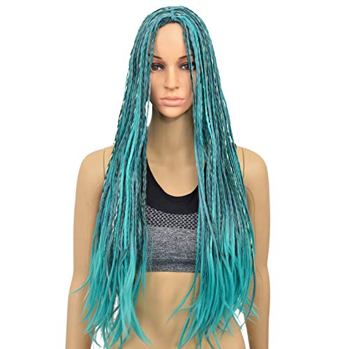 SiYi Synthetic African Lady Fashion Wig Anime Cosplay Wig Multicolor Long Braid Halloween Costume Braid Wig